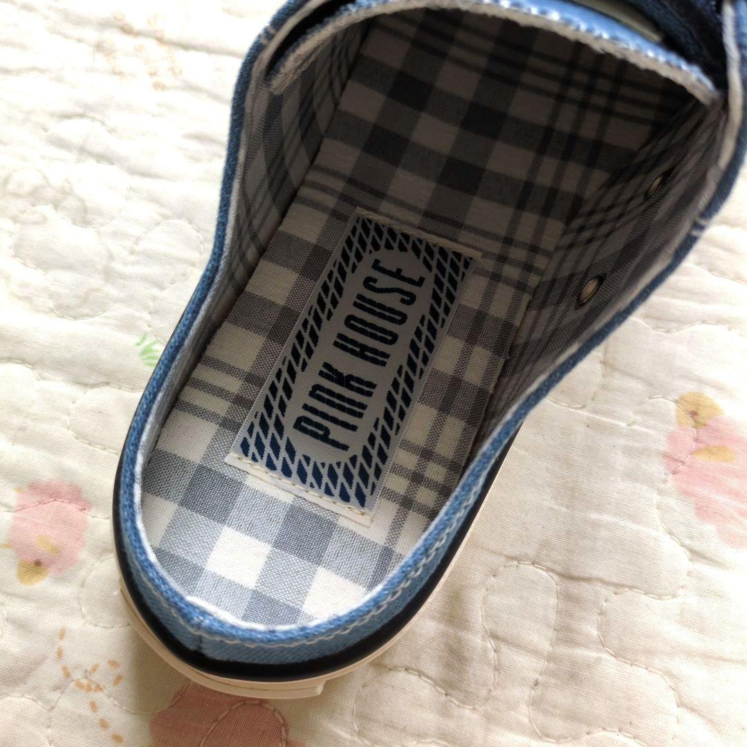 ま*ん様 新品 ピンクハウス♥ロゴ刺繍ベルクロミュールスニーカー／ミズイロ