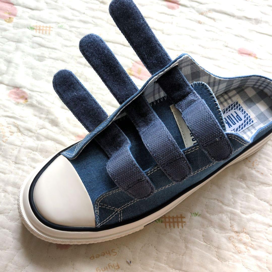 ま*ん様 新品 ピンクハウス♥ロゴ刺繍ベルクロミュールスニーカー／ミズイロ