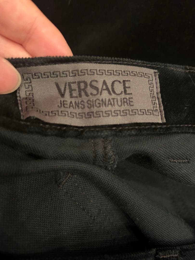 VERSACE ベロア スラックス 黒 BLACK