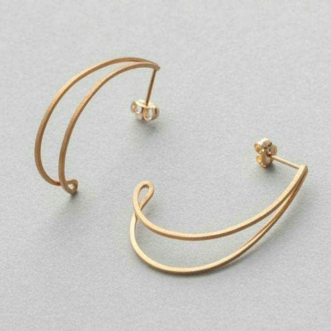 エテ K18YG ダブルライン フープ ピアス