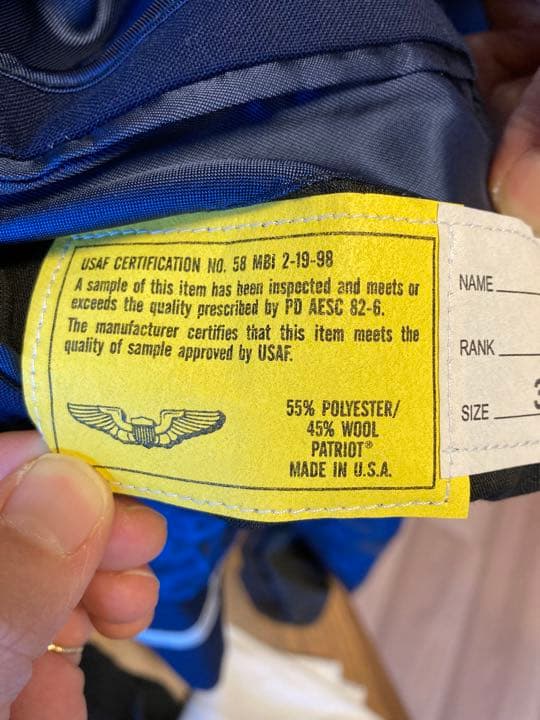 【美品】USAF 米空軍　メスドレススーツ(オフィサー用)Sサイズ