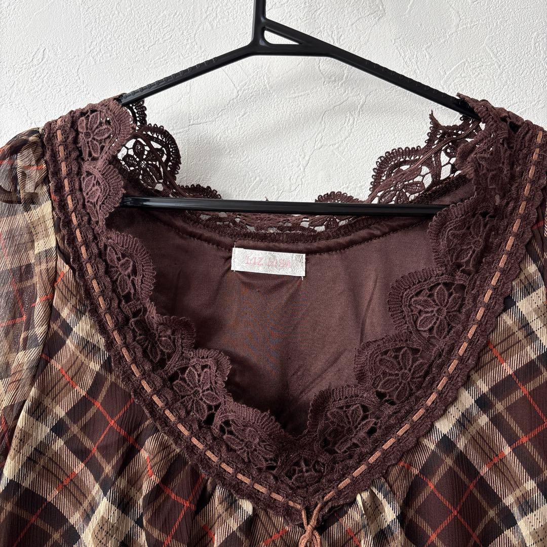 当時物 LIZ LISA リズリサ 長袖チェックチュニック 姫系