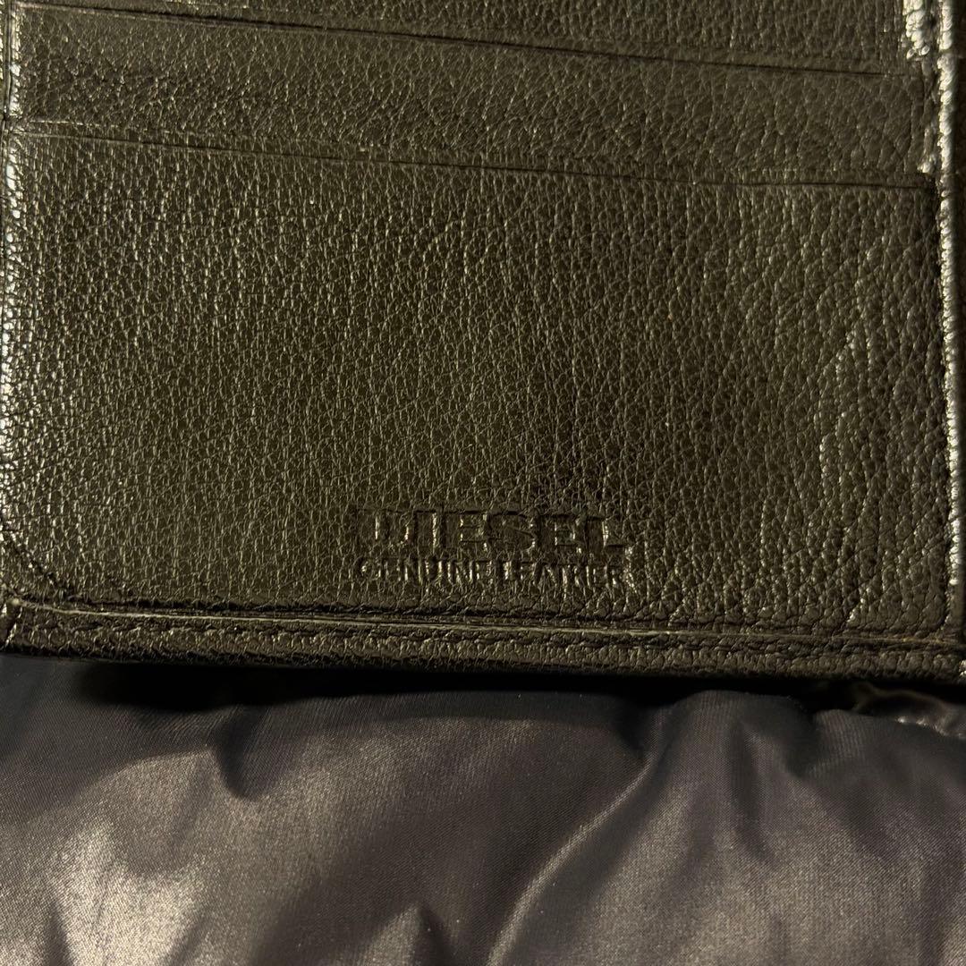 【美品】 DIESEL （ディーゼル） レザー（本革） 二つ折り財布 ブラック