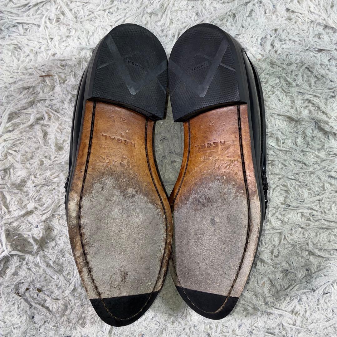 極美品 REGAL コブラヴァンプ ガラスレザー 43VR 26 ローファー