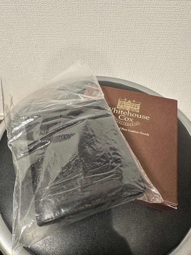 [クリーナー付き]Whitehouse Cox 二つ折り財布 ネイビー/イエロー