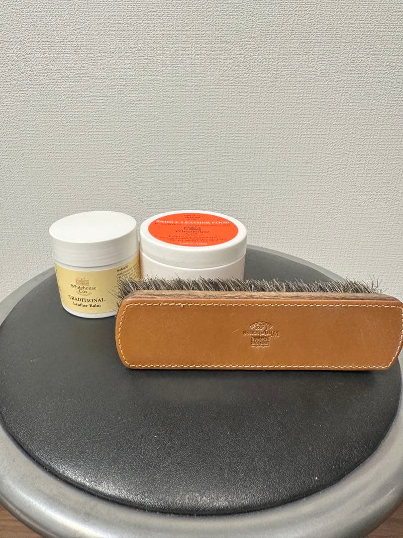 [クリーナー付き]Whitehouse Cox 二つ折り財布 ネイビー/イエロー