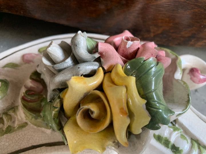 イタリア製　ロココ　白家具　鏡　ミラー　姿見　壁掛け式