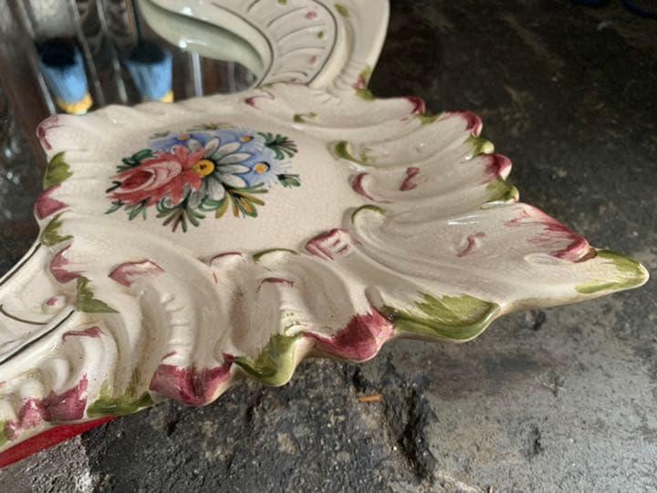 イタリア製　ロココ　白家具　鏡　ミラー　姿見　壁掛け式