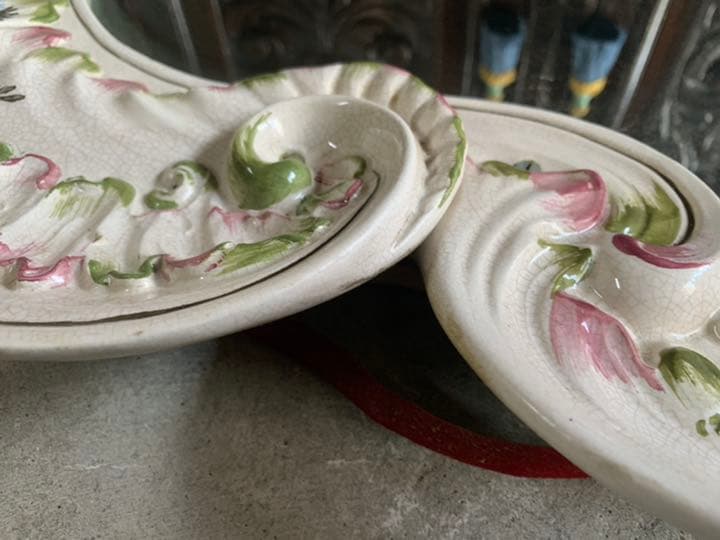 イタリア製　ロココ　白家具　鏡　ミラー　姿見　壁掛け式