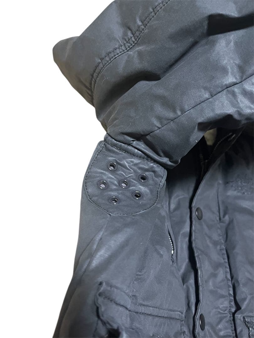 ディーゼル DIESEL n2b 希少 ファーダウンジャケット ブラック 花柄