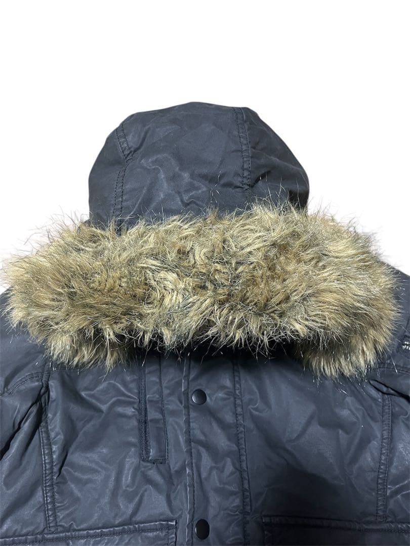 ディーゼル DIESEL n2b 希少 ファーダウンジャケット ブラック 花柄