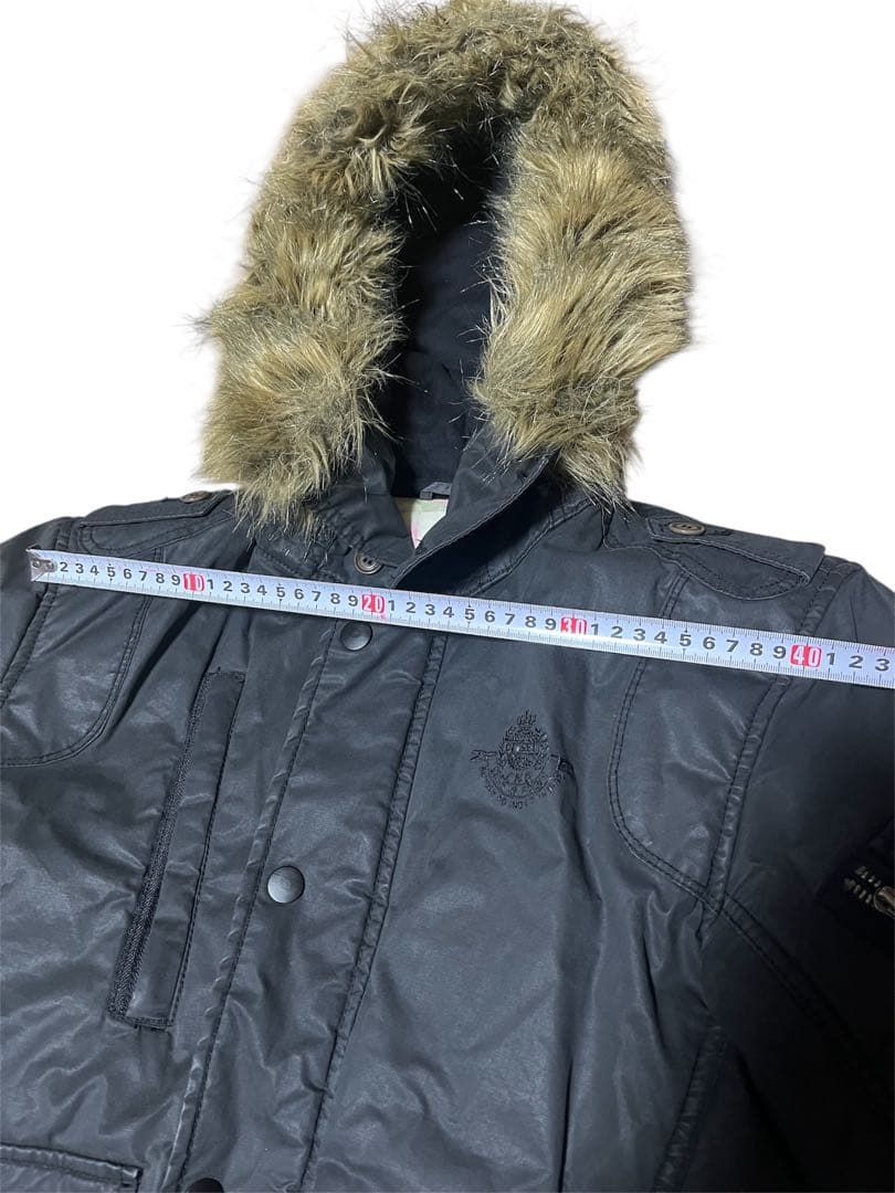 ディーゼル DIESEL n2b 希少 ファーダウンジャケット ブラック 花柄