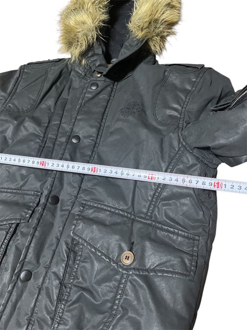 ディーゼル DIESEL n2b 希少 ファーダウンジャケット ブラック 花柄