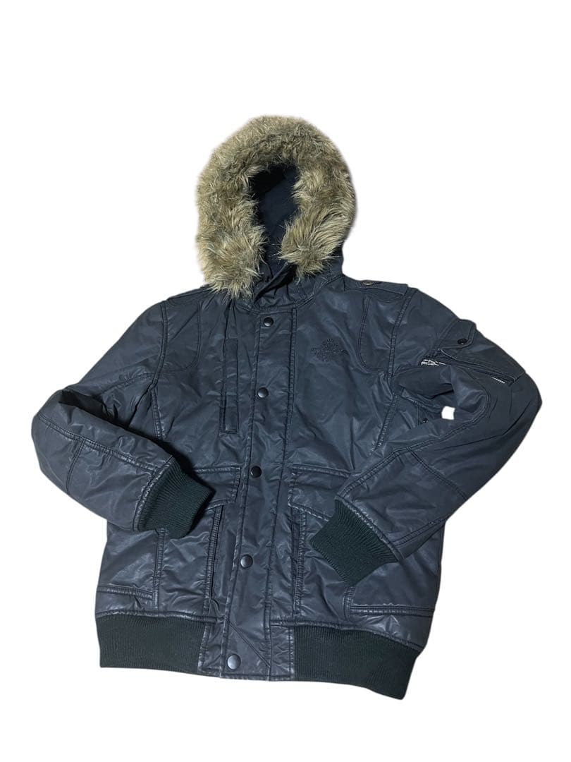 ディーゼル DIESEL n2b 希少 ファーダウンジャケット ブラック 花柄