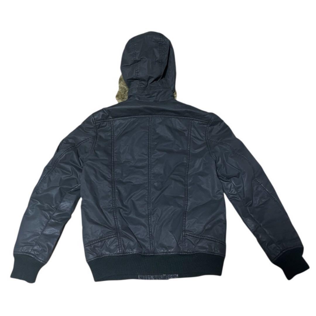 ディーゼル DIESEL n2b 希少 ファーダウンジャケット ブラック 花柄