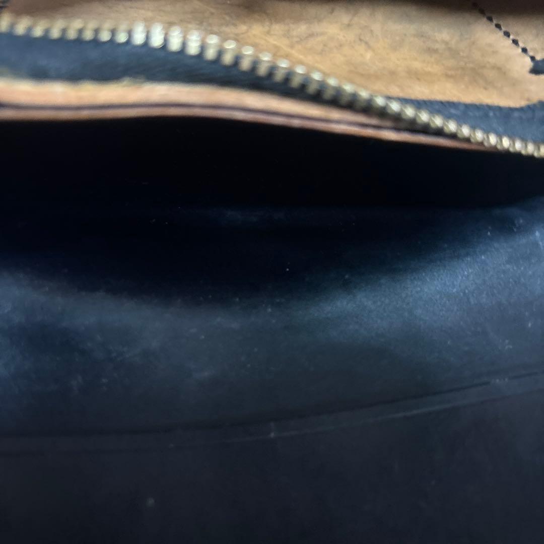 トラッカーウォレット　コードバン ゴールド42TALONジップ　ボタン留め　茶芯