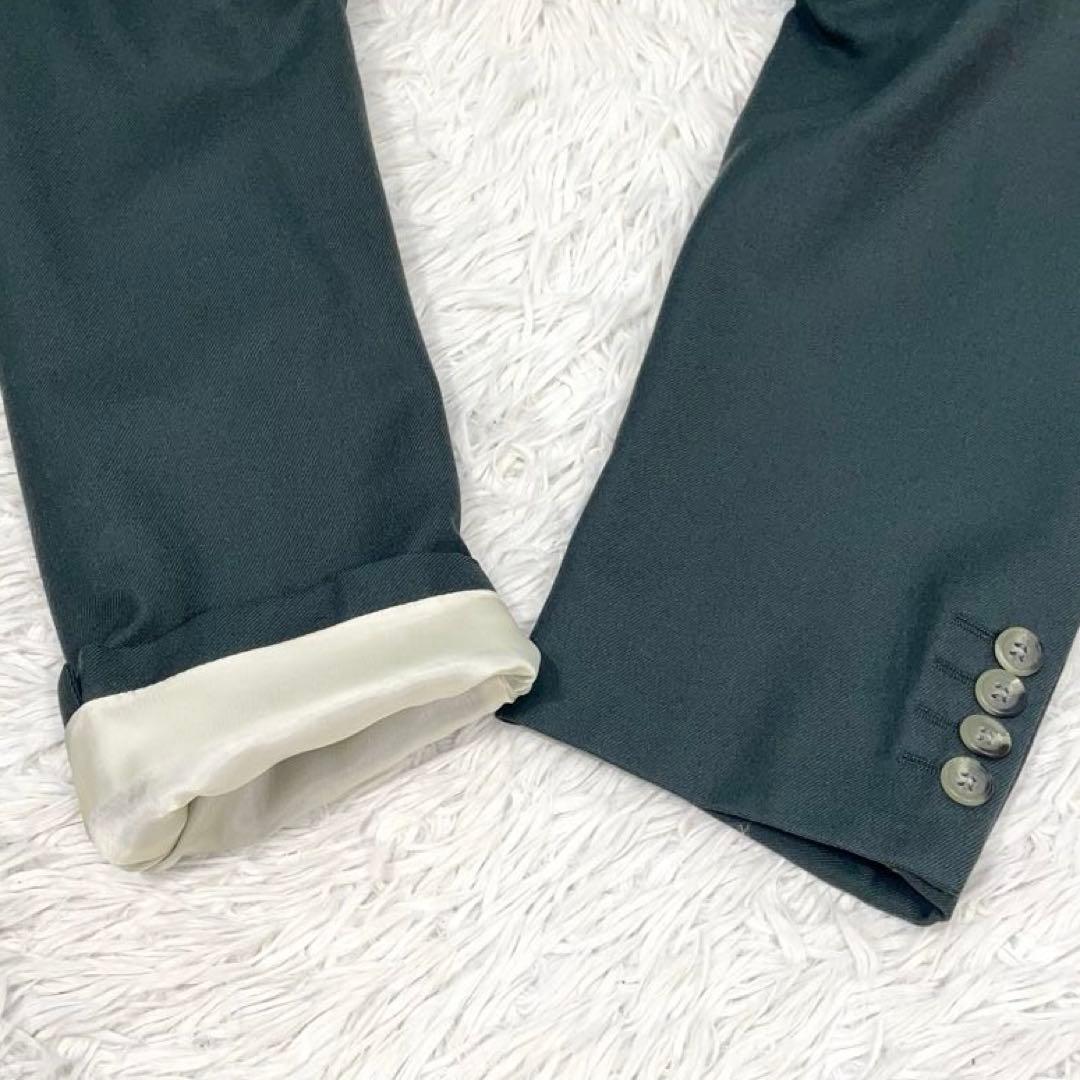 美品✨ジバンシー スーツ セットアップ ダブル 裏地総柄 ロゴ刺繍 カーキ