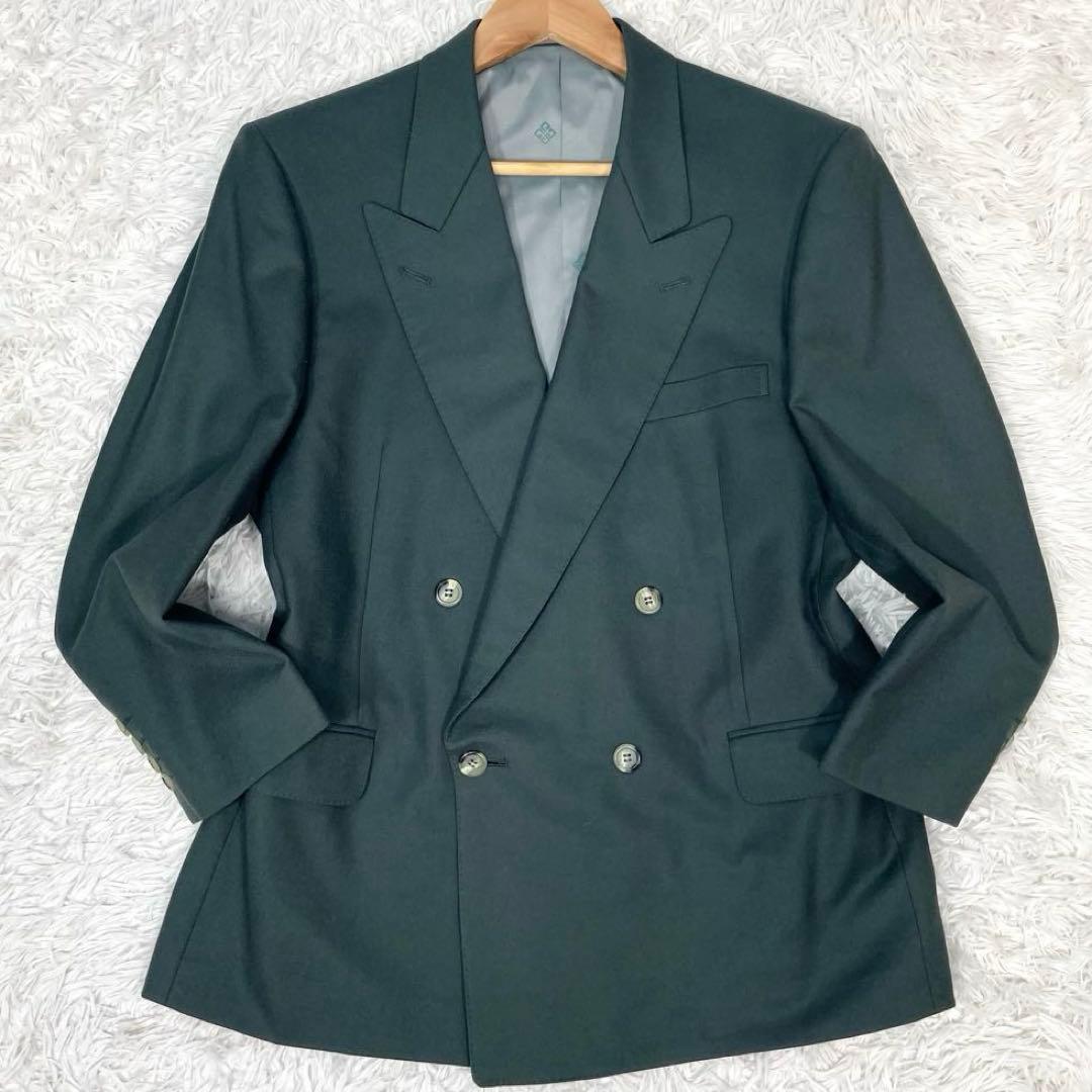 美品✨ジバンシー スーツ セットアップ ダブル 裏地総柄 ロゴ刺繍 カーキ