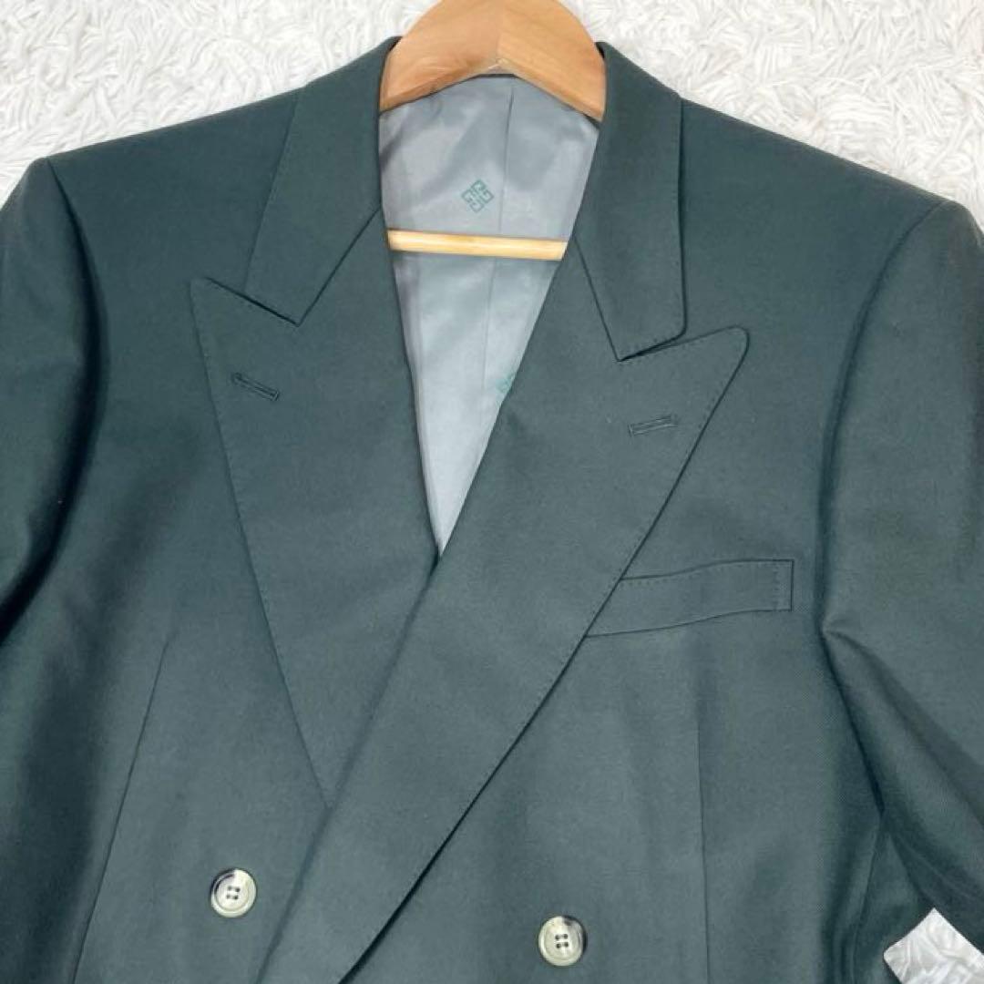 美品✨ジバンシー スーツ セットアップ ダブル 裏地総柄 ロゴ刺繍 カーキ