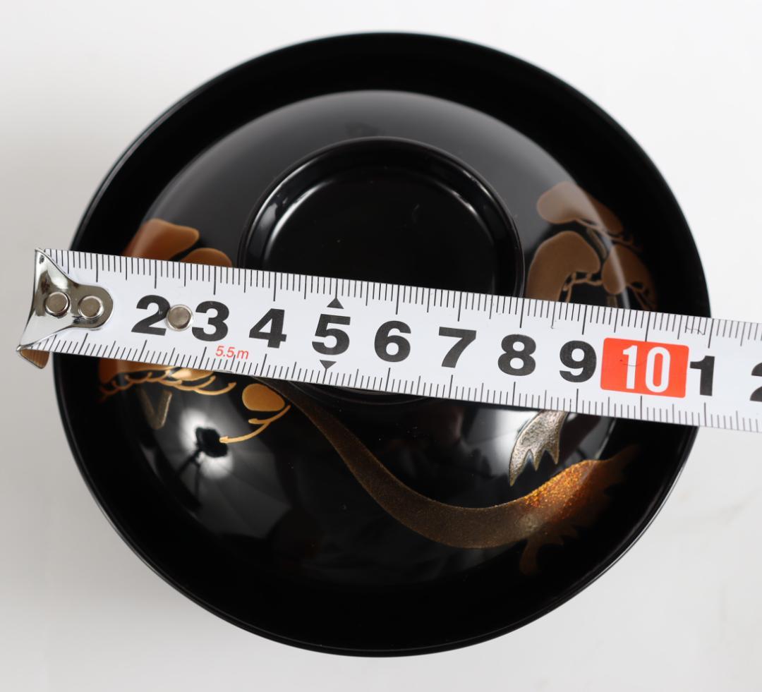 輪島塗 漆光堂 老松 旭日 見返り日の出 蒔絵 吸物椀 五客 共箱 漆器