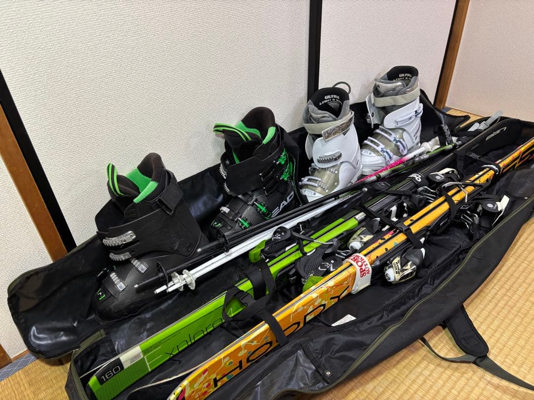 【引退品】スキー板 男女ペア ブーツ等一式