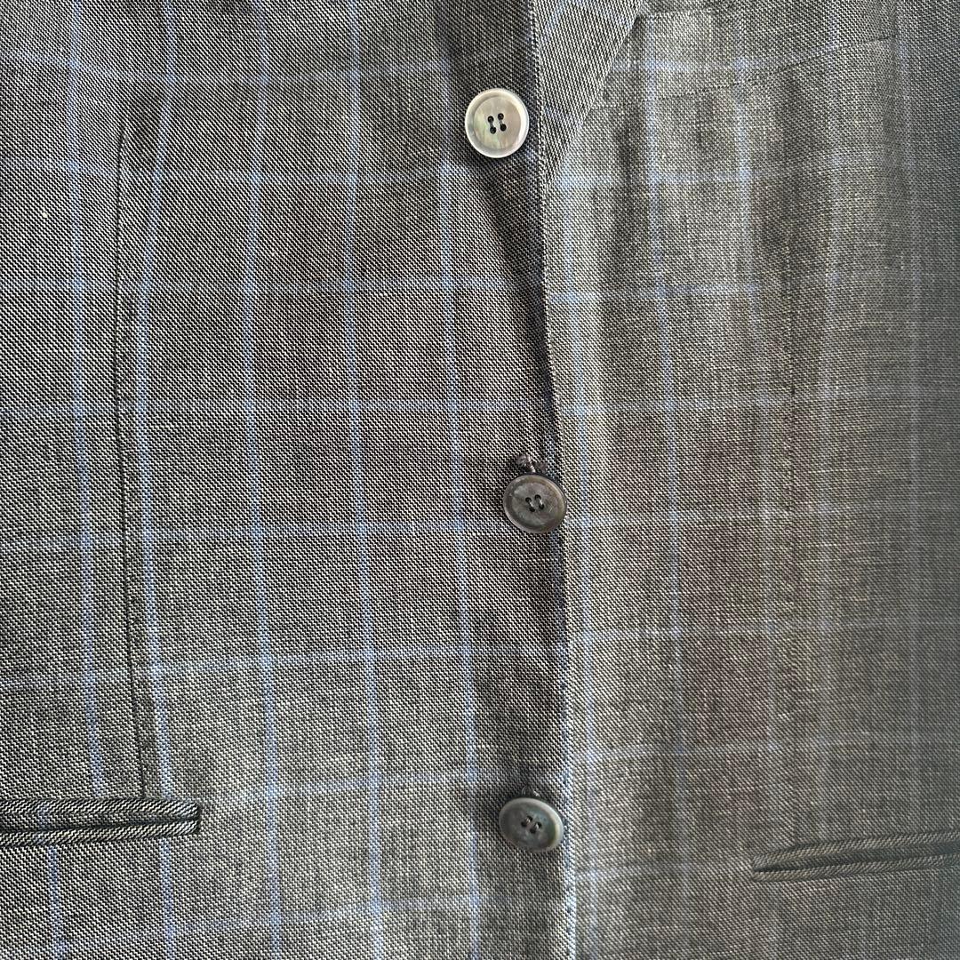 Stile Latino グレー系チェックジャケット&パンツセット　サイズ48