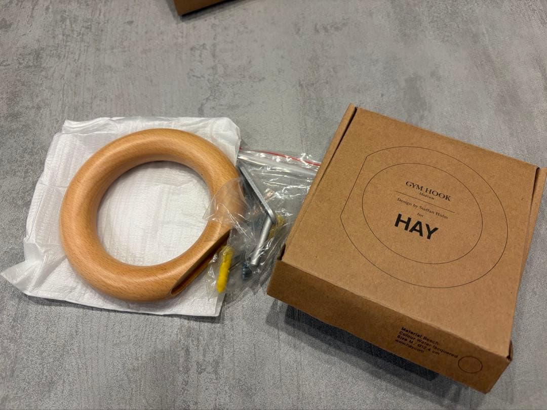 未使用HAY ジムフック Mサイズ ナチュラル　タオルハンガー