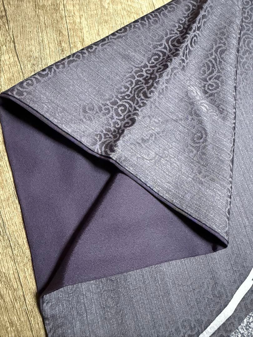 モデルサイズ小紋　霞文　たたき染め　正絹　六通柄袋帯　霞文　箔化省　引箔　丸洗い