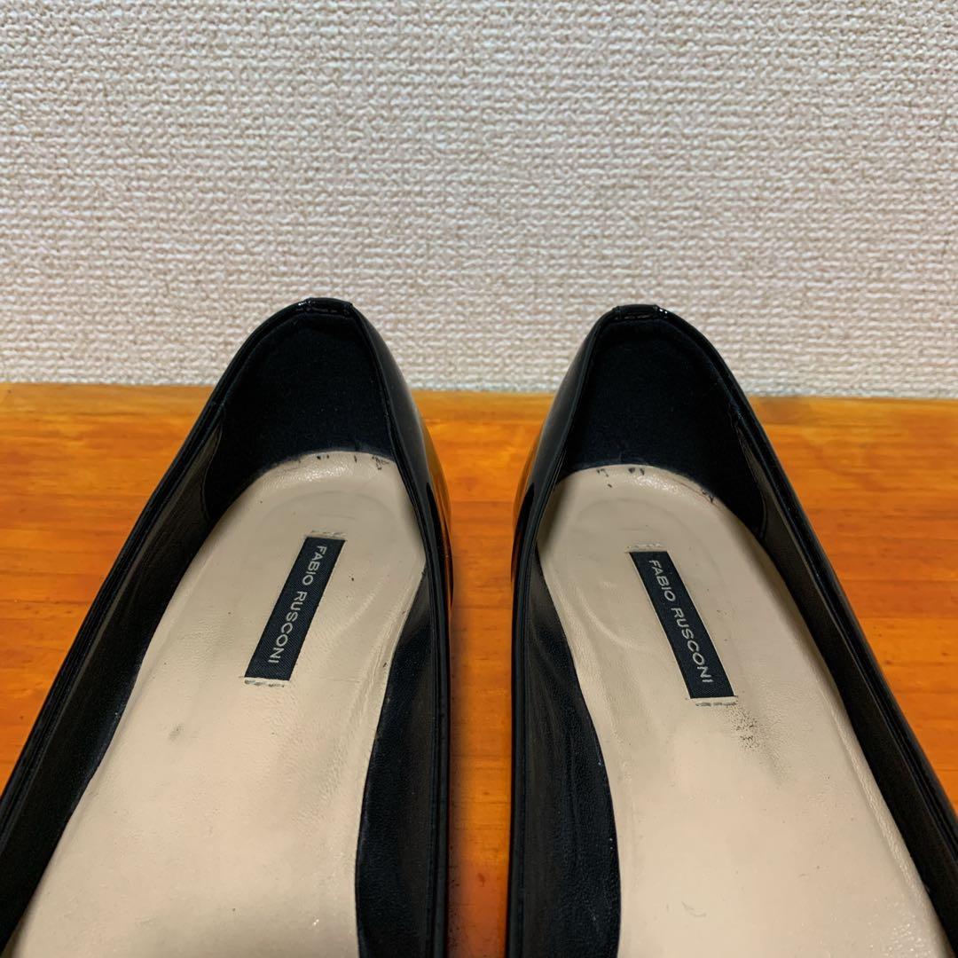 ファビオルスコーニ スクエアベルト エナメル フラットシューズ 25cm 39