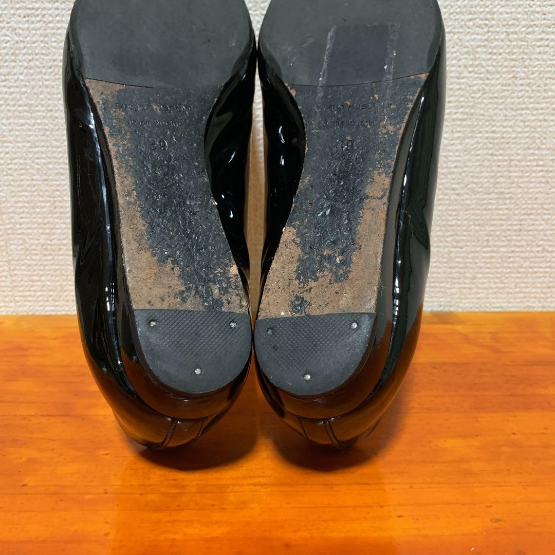 ファビオルスコーニ スクエアベルト エナメル フラットシューズ 25cm 39