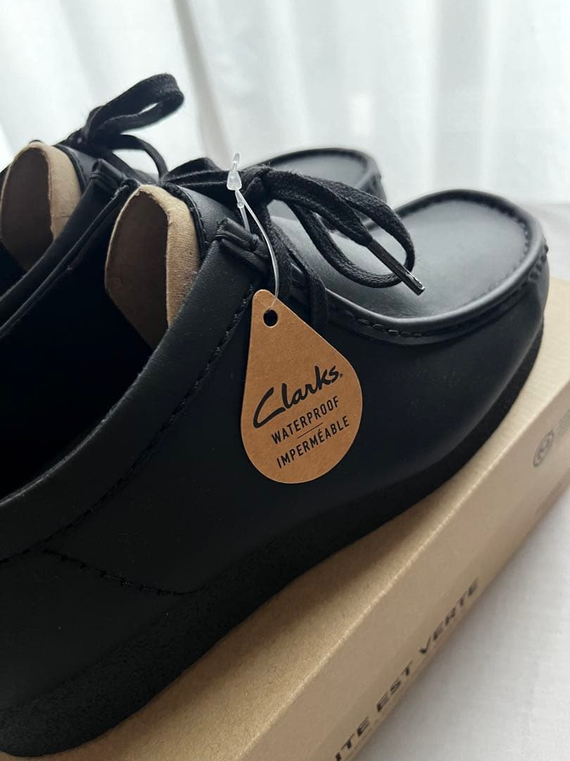 クラークス WallabeeEVO WP / （ブラックレザー）UK8