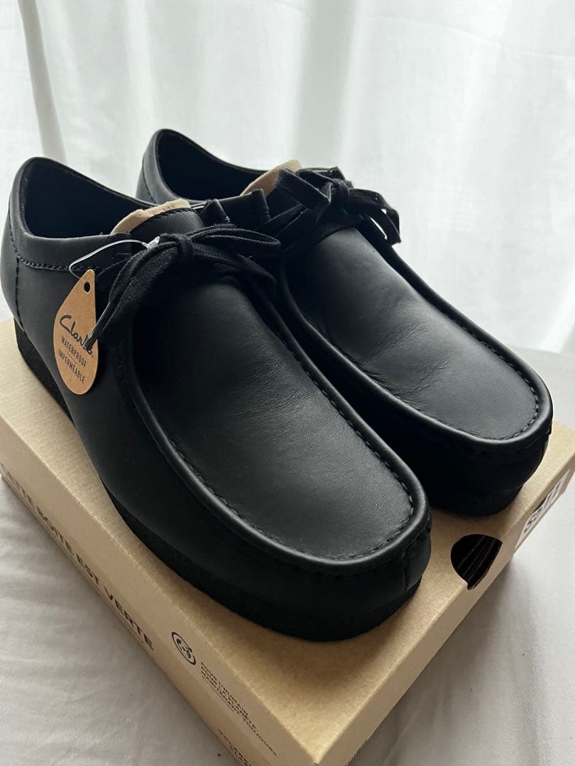 クラークス WallabeeEVO WP / （ブラックレザー）UK8