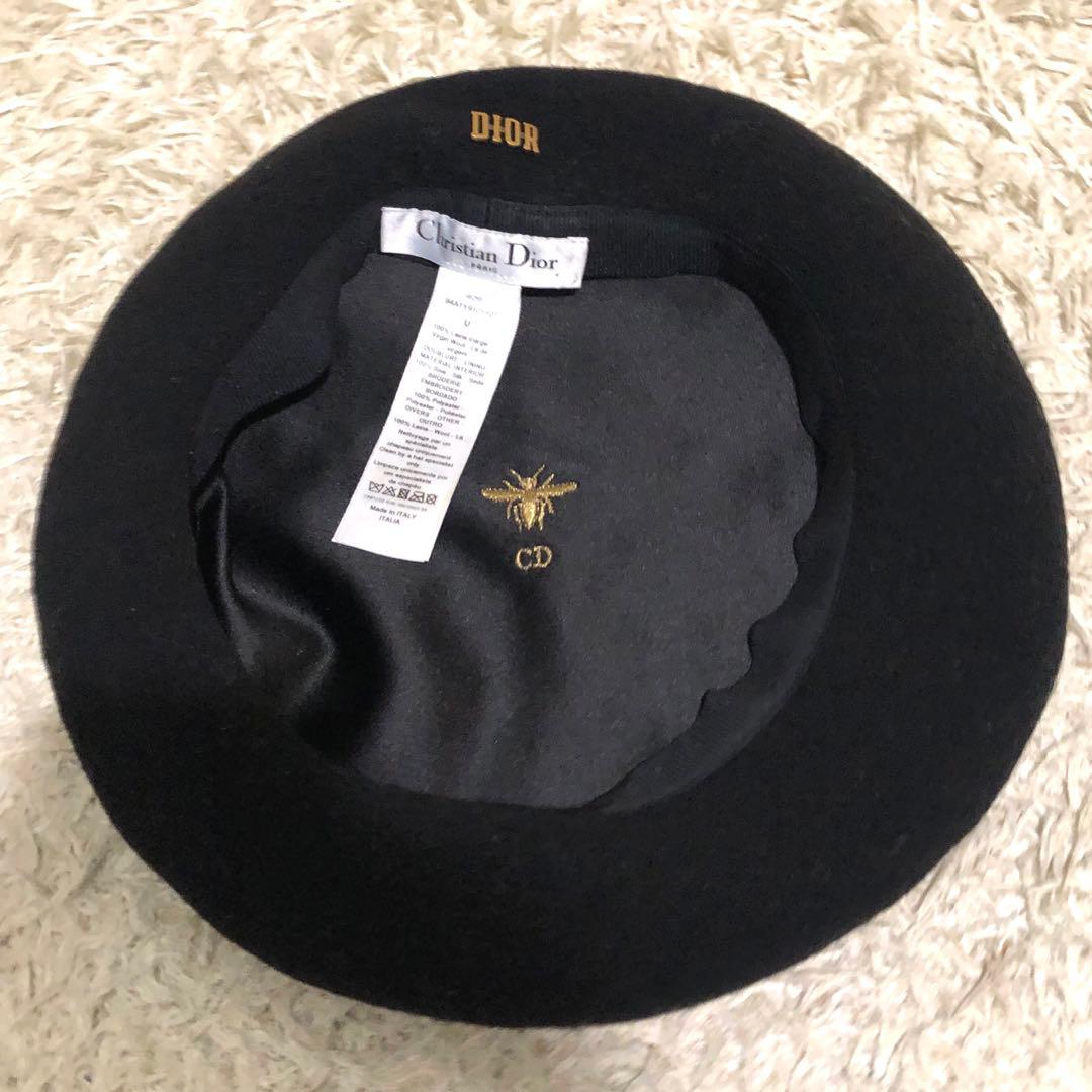 未使用級✨ディオール　ロゴチャームベレー帽　グラデーション ウール　レディース