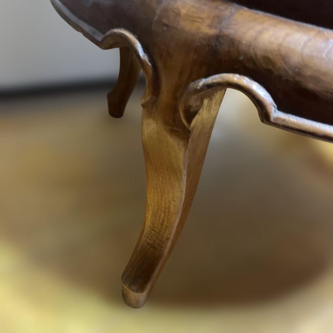 無垢材 イタリアクラシック家具 トレイ付きティーテーブル ガラスショーケース