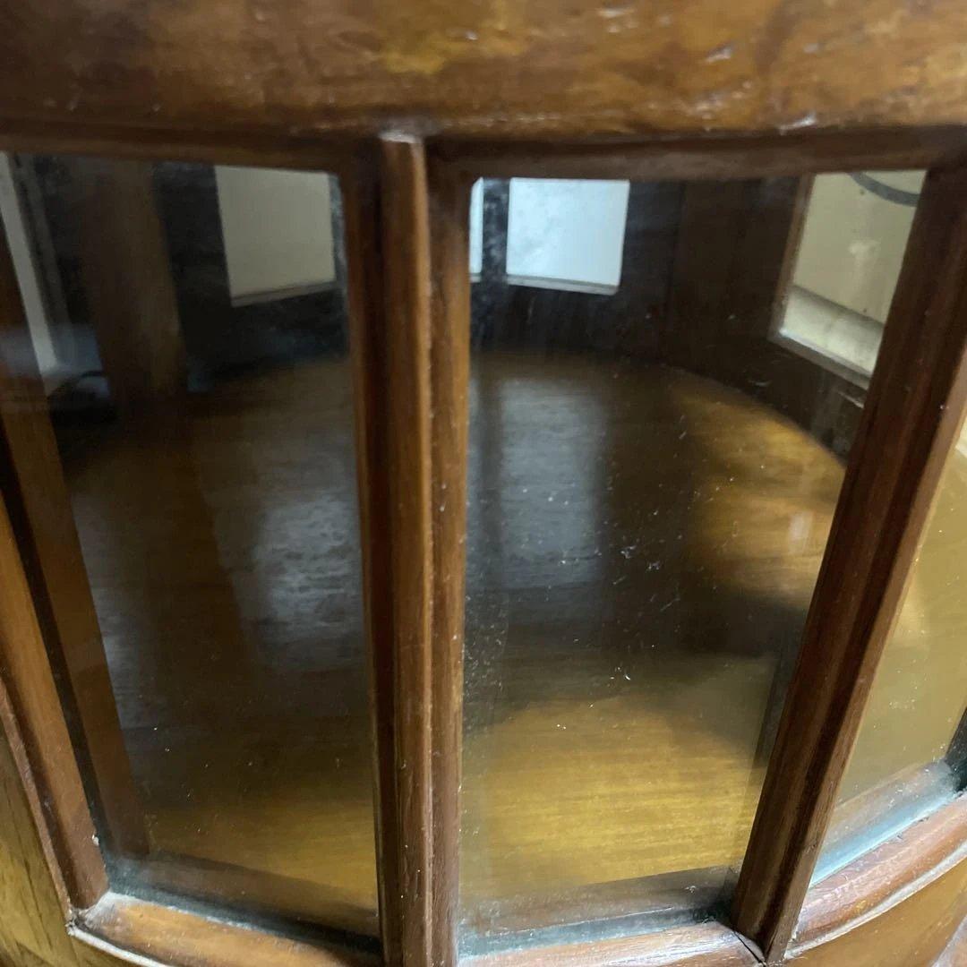 無垢材 イタリアクラシック家具 トレイ付きティーテーブル ガラスショーケース