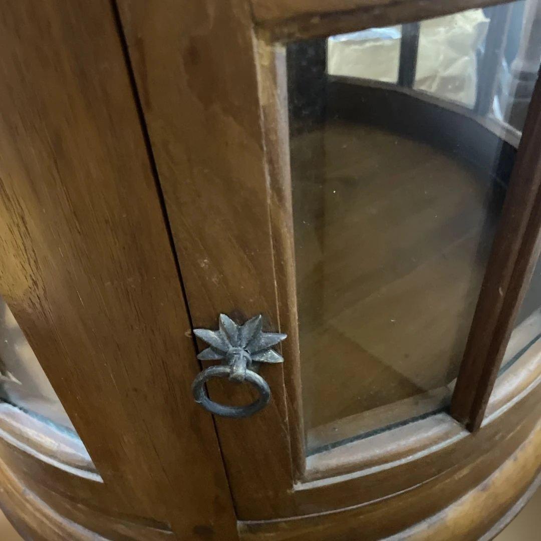 無垢材 イタリアクラシック家具 トレイ付きティーテーブル ガラスショーケース