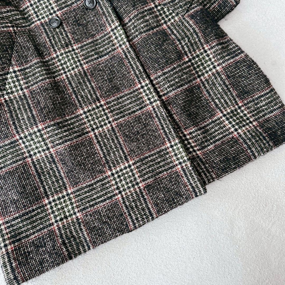 別注✨ TICCA チェックテントコート　ロング　ダブルブレスト　モヘヤアルパカ