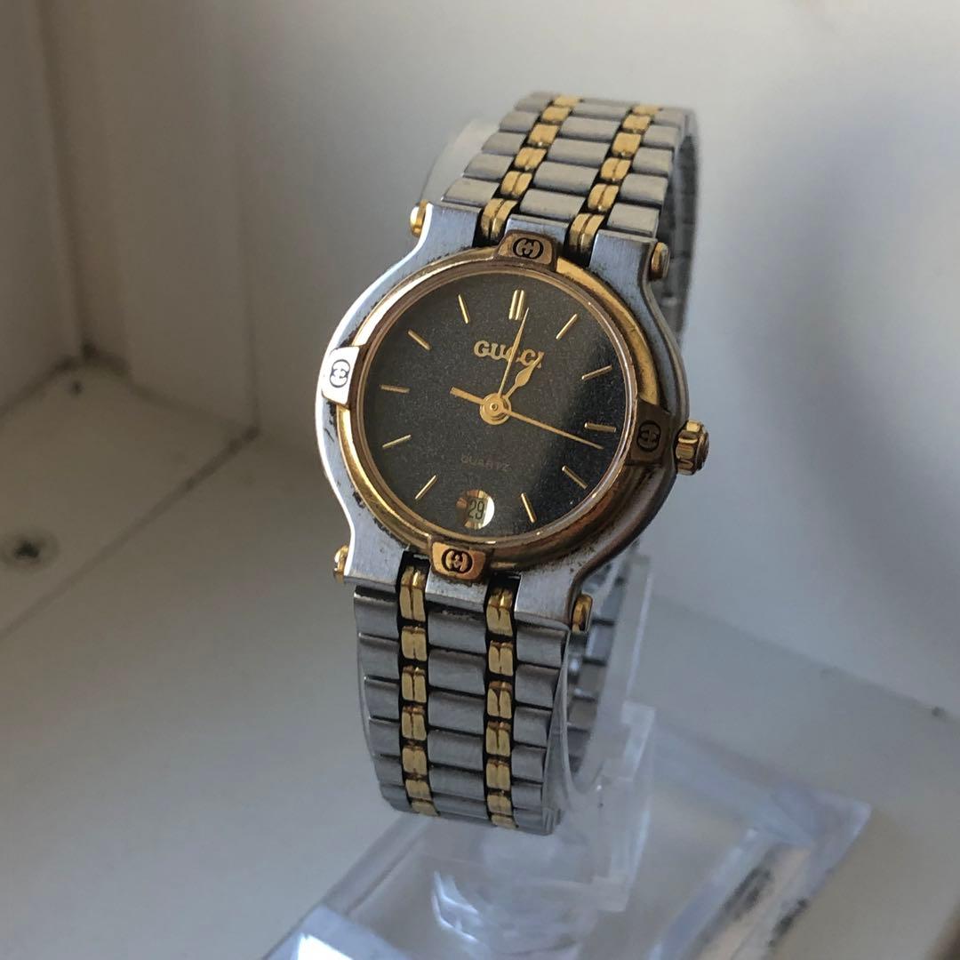 GUCCI アナログ腕時計 グレー/シルバー/ゴールド