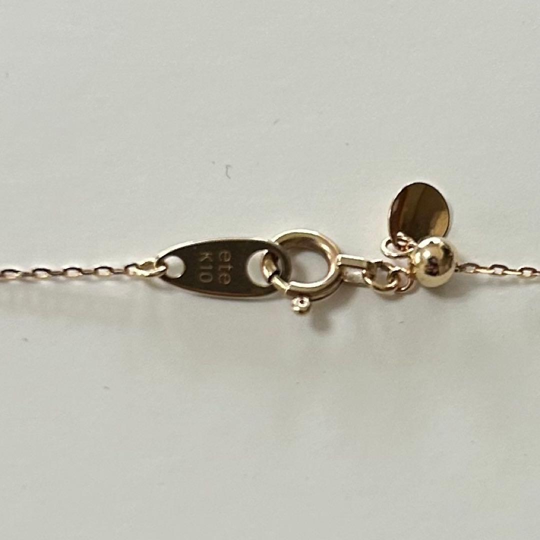 極美品　ete 現行品　K10YG ミラーカットチェーンネックレス　ゴールド