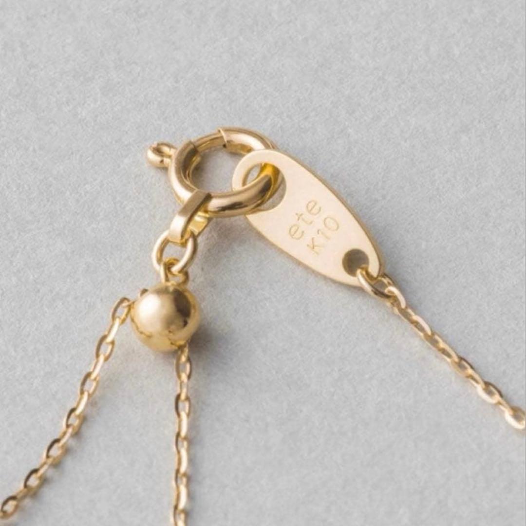 極美品　ete 現行品　K10YG ミラーカットチェーンネックレス　ゴールド