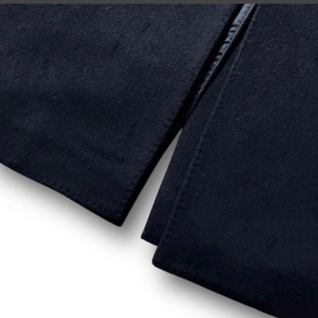 26万 XXL カシミヤ 100% バルマカーン コート コロンボ ネイビー