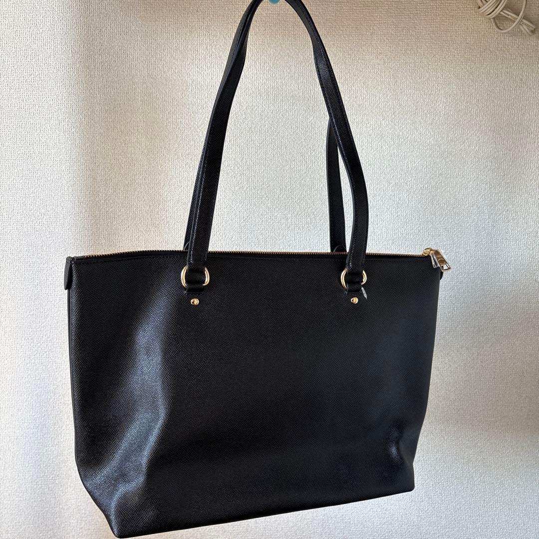 COACH ブラック レザートートバッグ