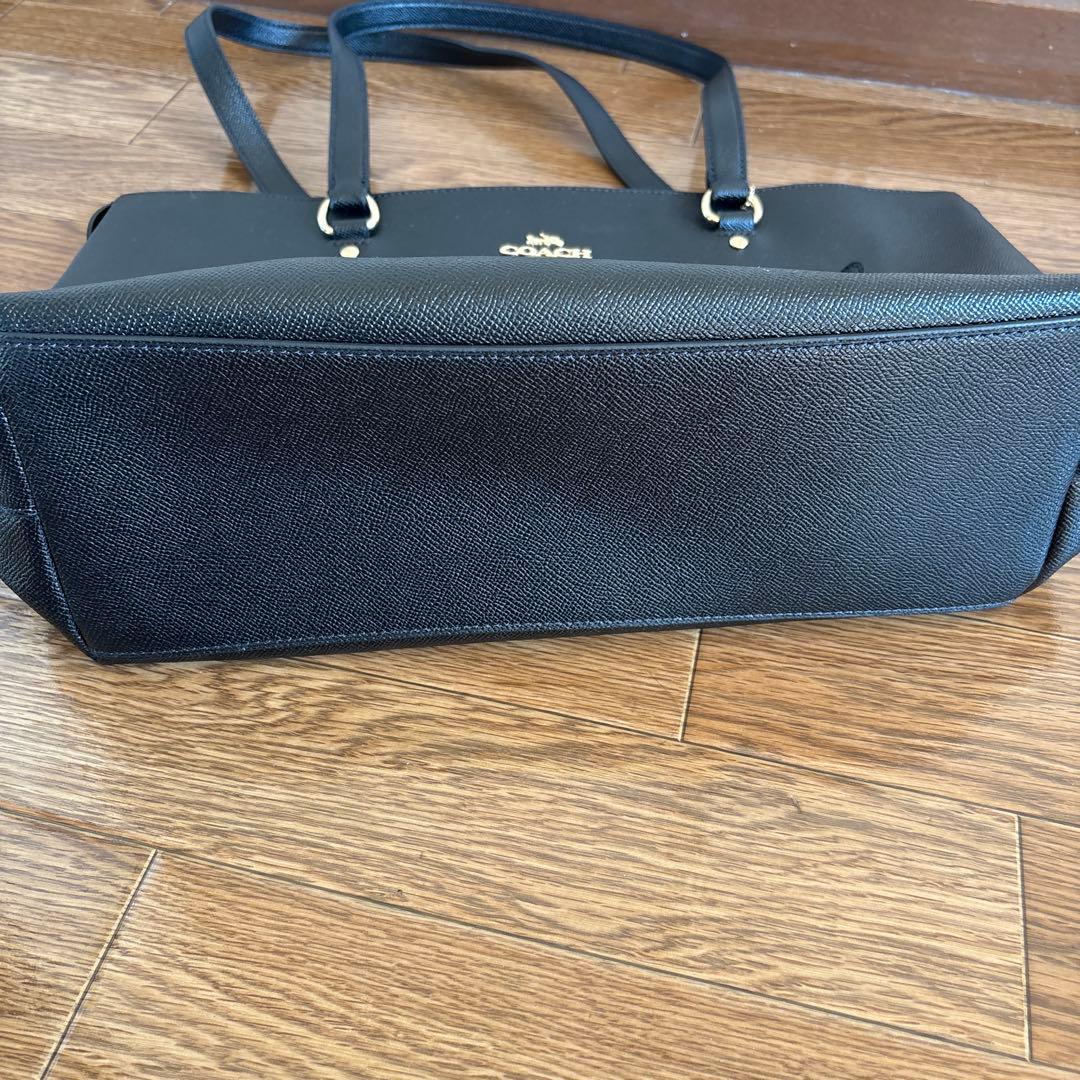 COACH ブラック レザートートバッグ