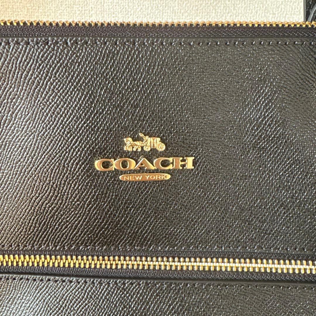 COACH ブラック レザートートバッグ