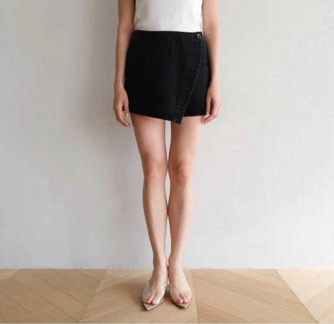 searoomlynn collab denim ラップショートパンツ