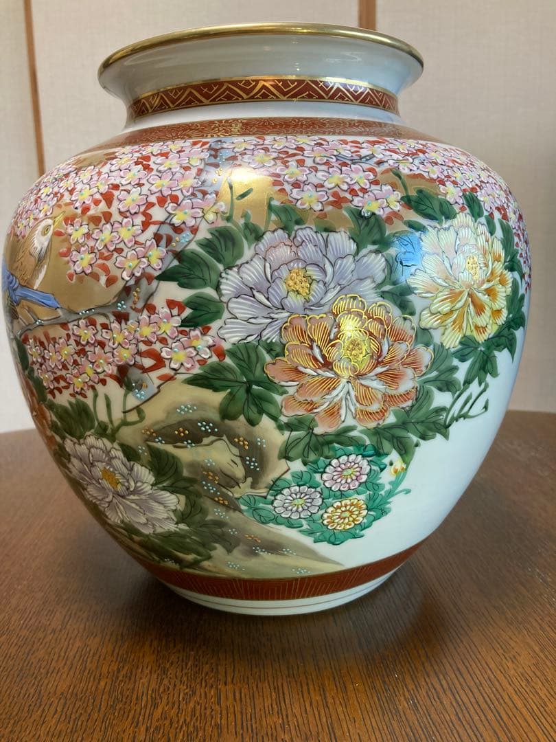 九谷焼き　花瓶　桐箱付き