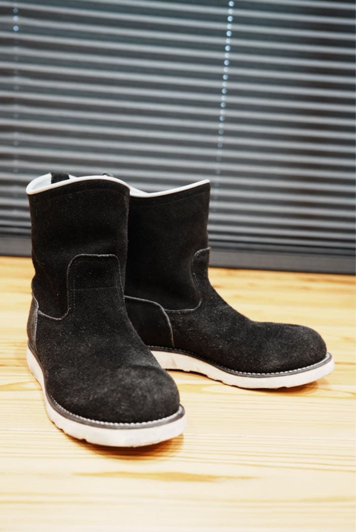 美品KEYSTONE SHOE CO.ペコジニアブーツ黒ラフアウト11D福禄寿