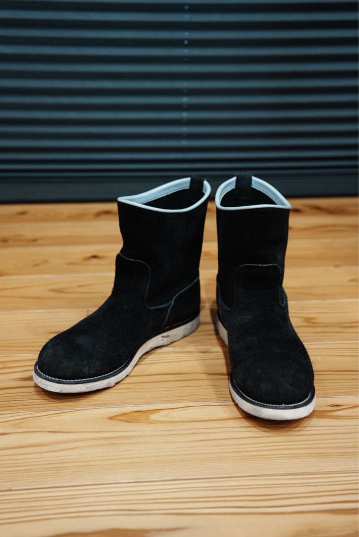 美品KEYSTONE SHOE CO.ペコジニアブーツ黒ラフアウト11D福禄寿