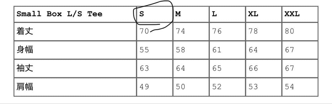 Supreme Small Box L/S Tee Sサイ