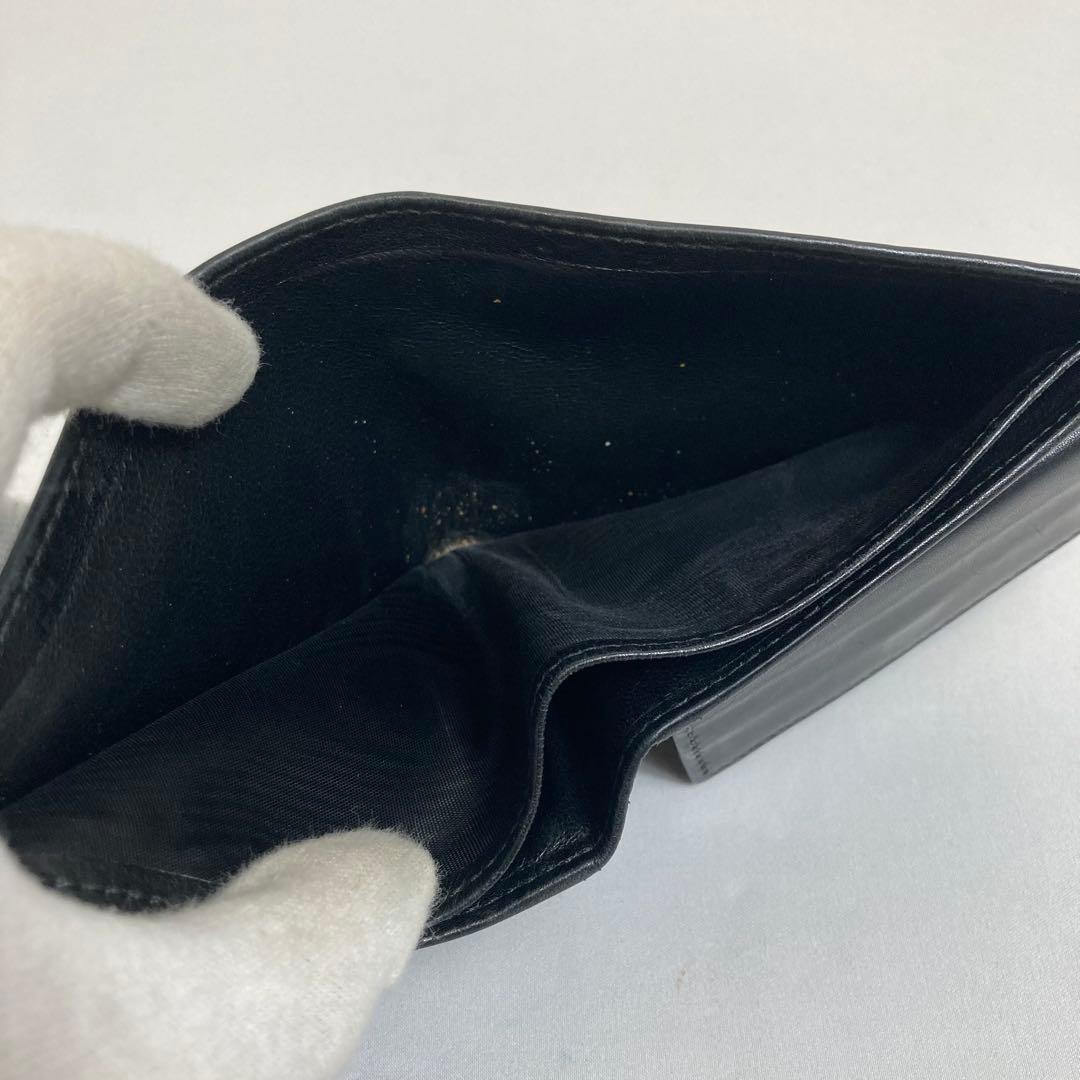 【美品】GUCCIグッチ　二つ折り財布　ブラック　グッチシマ　インターロッキング